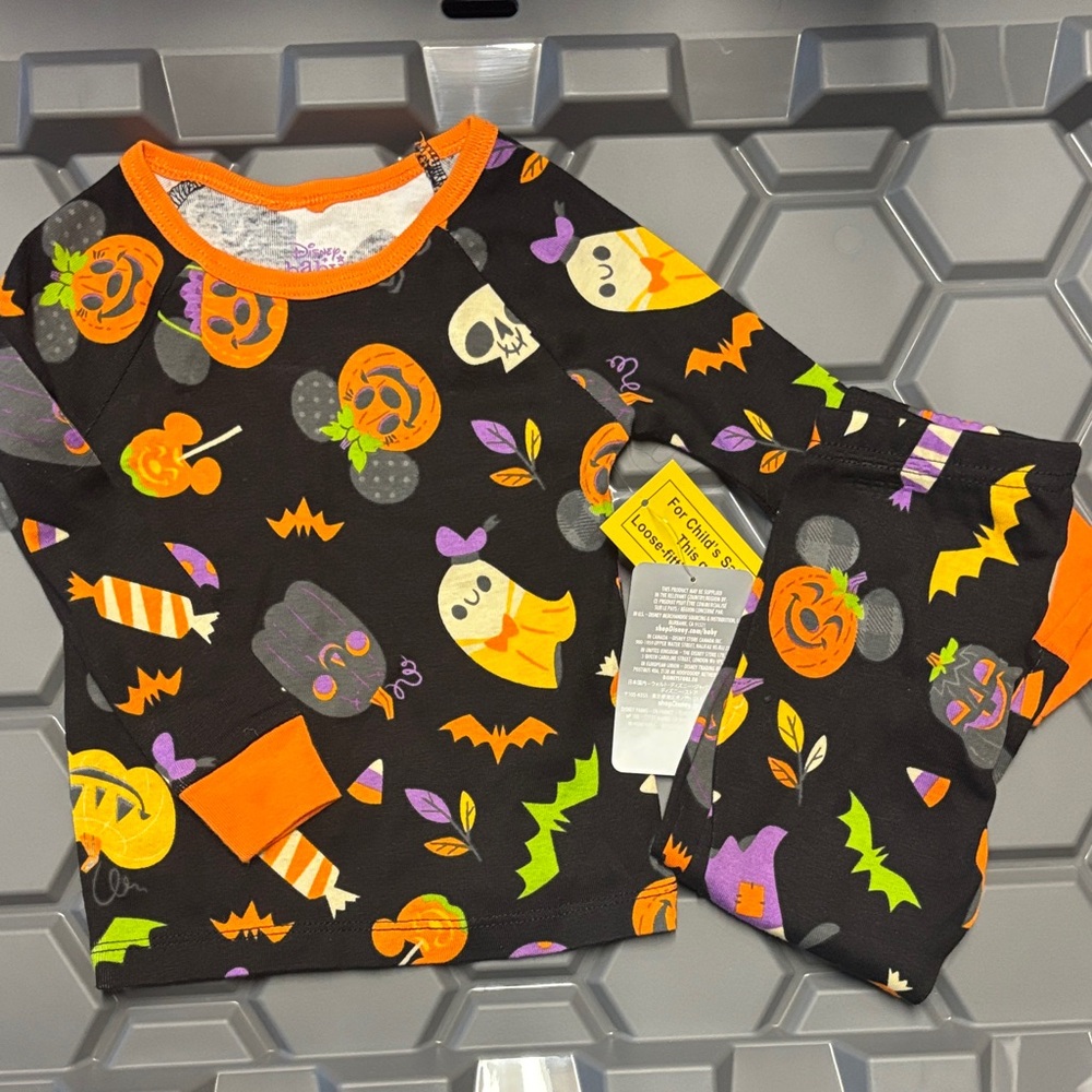 Disney Halloween Kids Cotton Pajama Set official merchandise 12-18 months